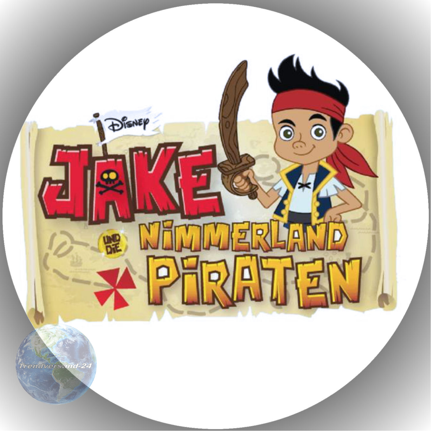 Oblate Jake und die nimmerland Piraten P7 Tortenaufleger Tortenbild Fondant 